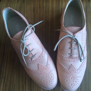 Pink Brogue Oxfords